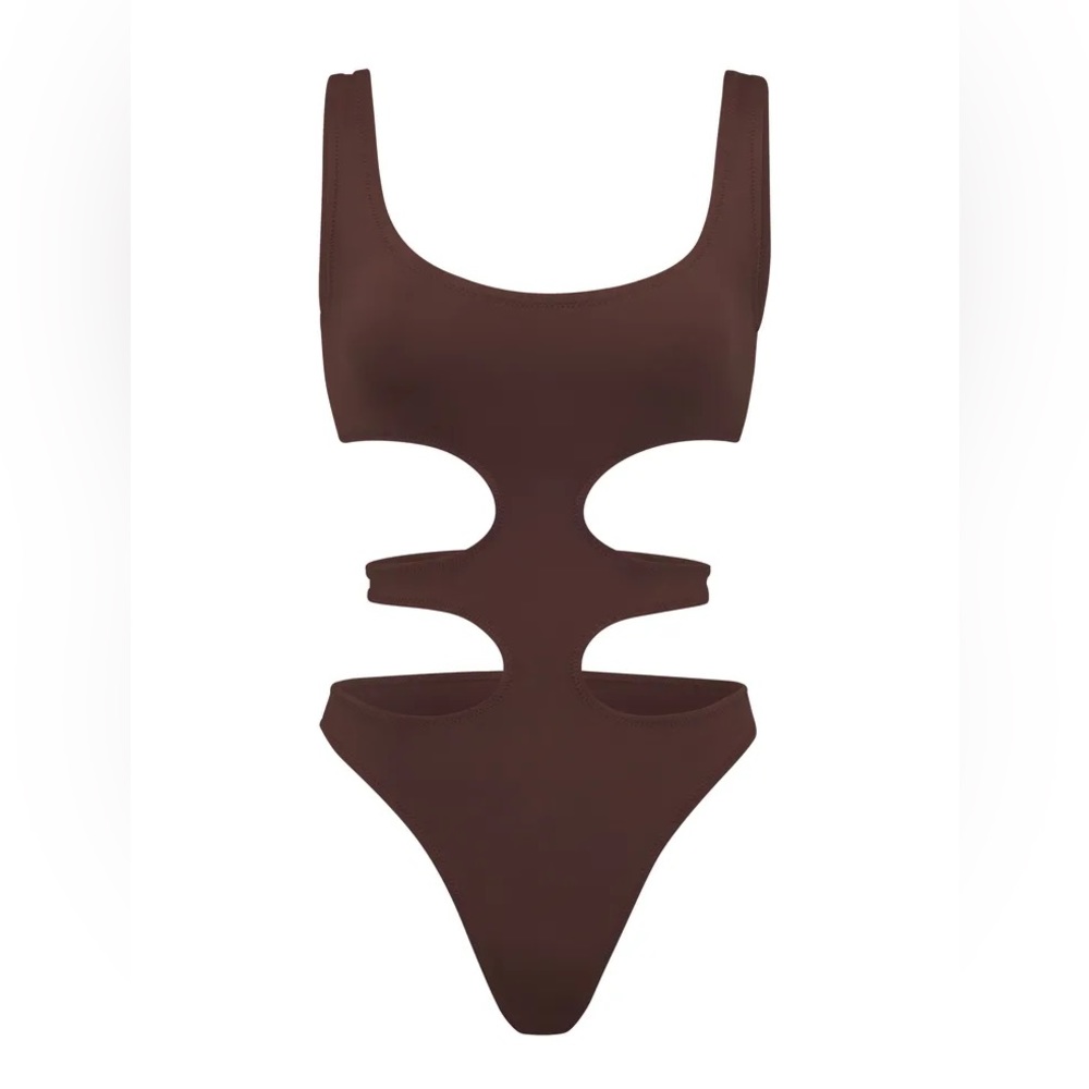 SKIMS Brown Cut-Out Swimsuit